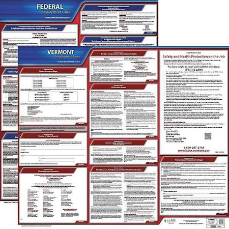 Labor Law Poster Kit,VT,English,27 In. W