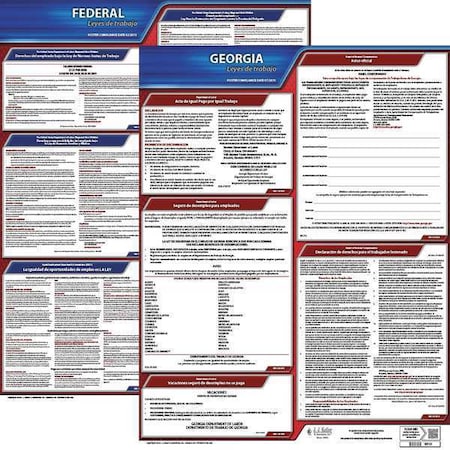 Labor Law Poster Kit,GA,Spanish,19 In. W