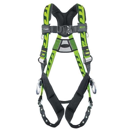 Full Body Harness, Vest Style, L/XL, Polyester, Green