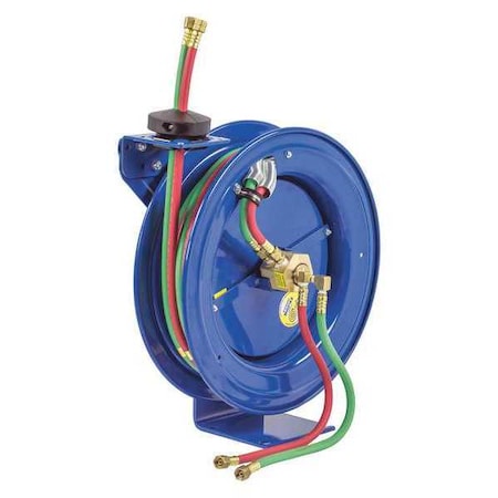 1/4 X 25 Ft. Spring Return Welding Dual Reel W/Hose 200 Psi