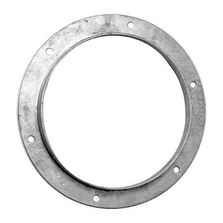 Round Angle Flange, 6 In Duct Dia, Galvanized Steel, 22 GA, 1 L, 1-1/4 H
