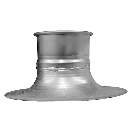 Round Bellmouth Adapter, 16 In Duct Dia, Galvanized Steel, 20 GA, 26 W, 7 L