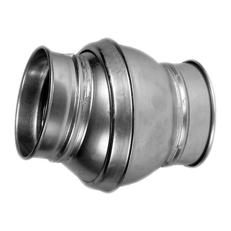 Round Ball Joint, 4 In Duct Dia, Galvanized Steel, 20 GA, 9-1/2 L
