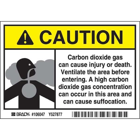 Caution Sign, 3 1/2 In H, 5 In W, Polyester, Rectangle, English, 106047