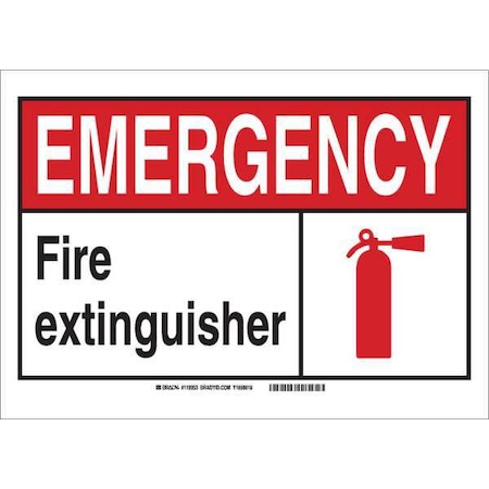 Emergency Sign, 14Hx10W, Vinyl, Width: 7