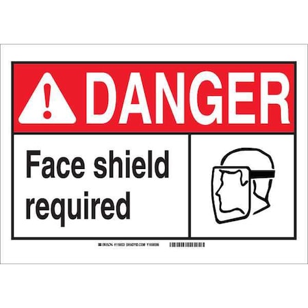 Danger Sign, 7HX10W, Plastic, Height: 7