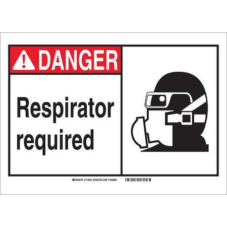 Danger Sign, 7Hx10W, Sticking Poly, Retroreflective Grade: Not Retroreflective