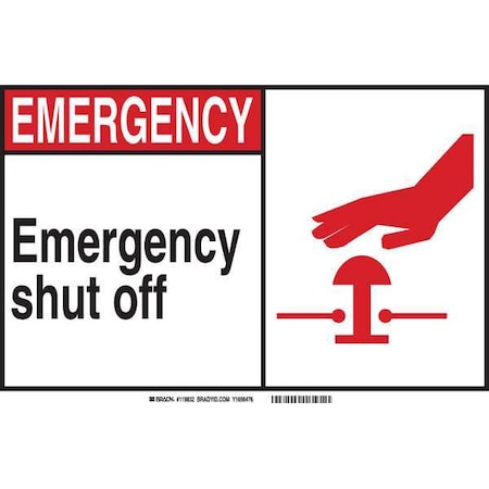 Fire Emergency Sign, 10X14, Plastic, Sign Legend Text Color: Black, 119836