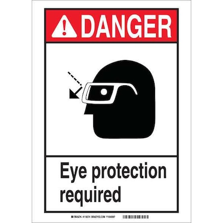 Danger Sign, 14Hx10W, Plastic, Legend Style: Symbol And Text