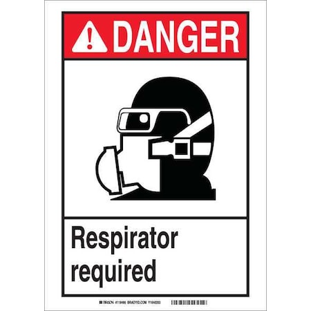 Danger Sign, 14HX10W, Sticking Poly, Sign Shape: Rectangle