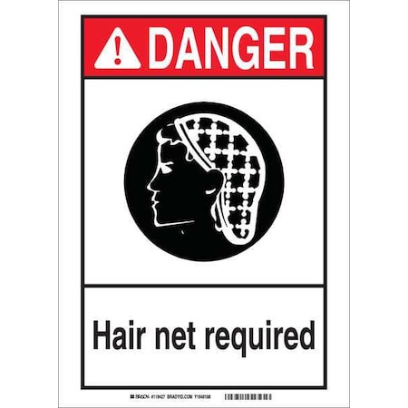 Danger Sign, 14Hx10W, Aluminum, Height: 10