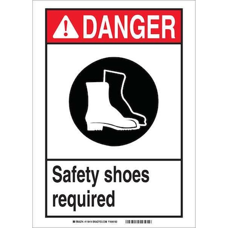 Danger Sign, 7Hx5W, Vinyl, Legend Style: Symbol And Text