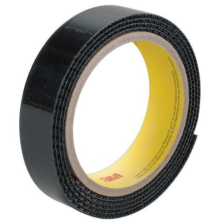 Reclosable Fastener, Rubber Adhesive, 150 Ft, 1 In Wd, Black, 3 PK