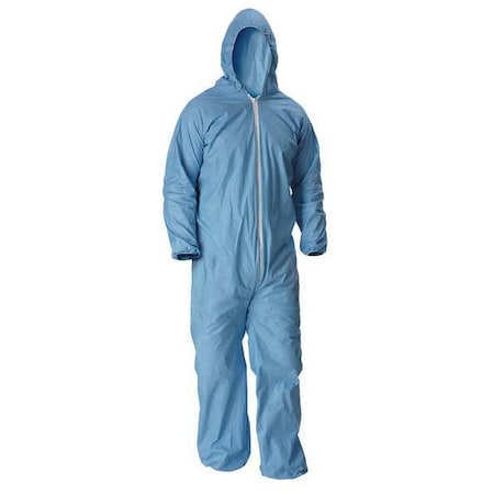 Flame Resistant Hooded Coverall, Blue, L