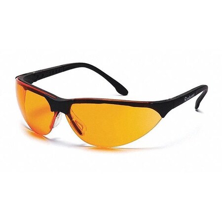 Safety Glasses, Orange Polycarbonate Lens, Scratch-Resistant
