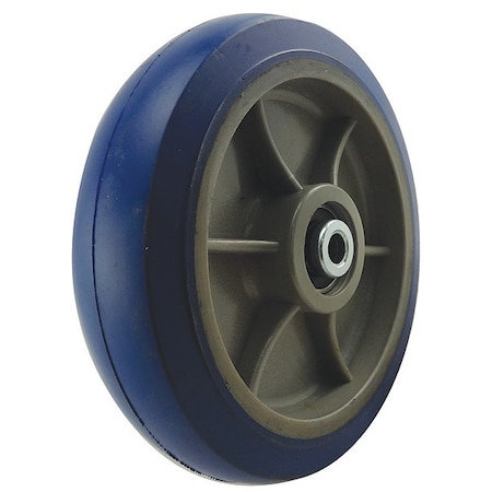 Caster Wheel,Rubber,6 In. Dia.,600 Lb.