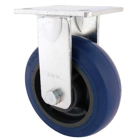 Rigid Plate Caster,Rubber,6 In.,615 Lb.