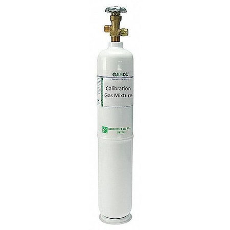 Calibration Gas, Air, Methane, 552 L, CGA 590 Connection, +/-5% Accuracy, 2,200 Psi Max. Pressure