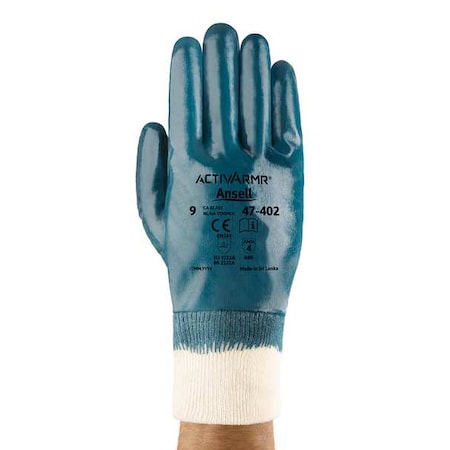 Nitrile Coated Gloves, Full Coverage, Blue, XL, PR