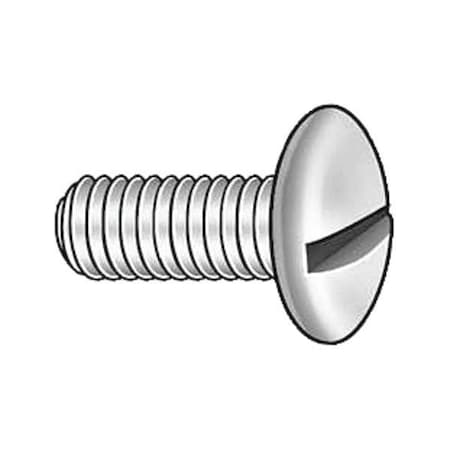 #12-24 X 1 In Slotted Round Machine Screw, Plain 18-8 Stainless Steel, 100 PK