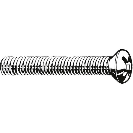 M8-1.25 X 25 Mm Phillips Oval Machine Screw, Plain 18-8 Stainless Steel, 25 PK