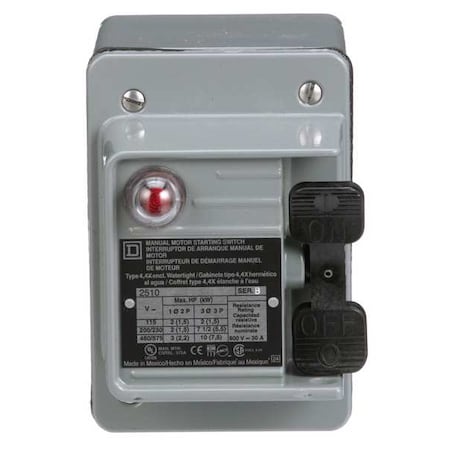 Manual Motor Switch,NEMA,600VAC,3P,M-0