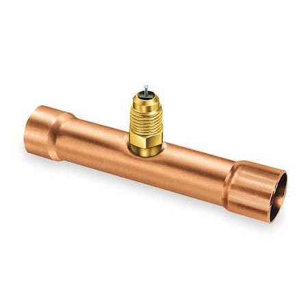 1/4 Access Valve Swaged T,Brass/Copper