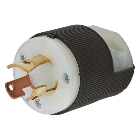 15/10A Twist-Lock Plug 3P 3W 125/250VAC BK/WT