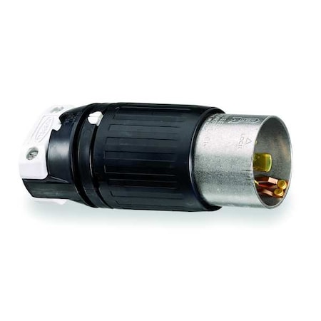 50A Twist-Lock Plug 3P 4W 600VAC/250VDC BK/WT