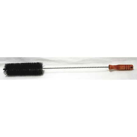 Refrigerator Coil Brush, 17 In L Handle, 7 In L Brush, Wood, Twisted Wire, 24 In L Overall