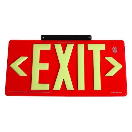 Exit Sign,8 5/8 In X 15 7/8 In,Plastic