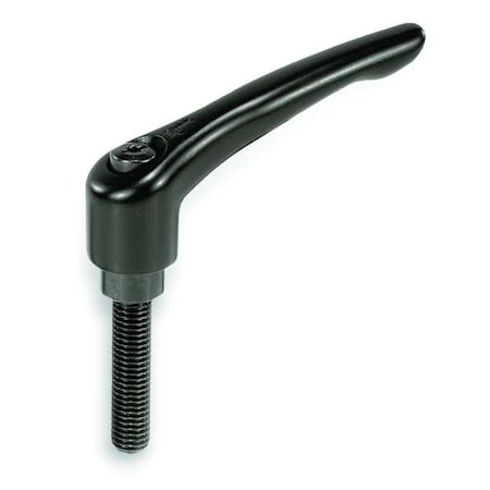 Adjustable Handle, Modern Design, Sz. 4, 1/2-13X60, Die Cast Zinc Black Satin, Comp: Steel