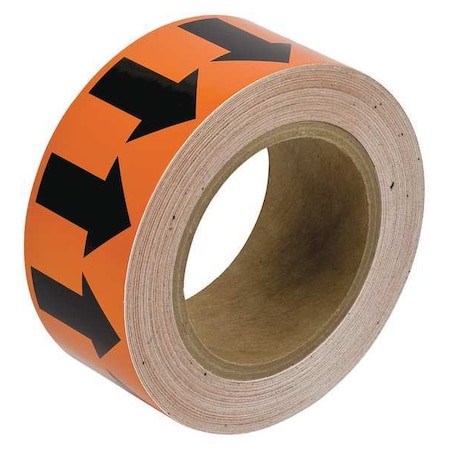 Arrow Tape,Black/Orange,4 In. W, 91410