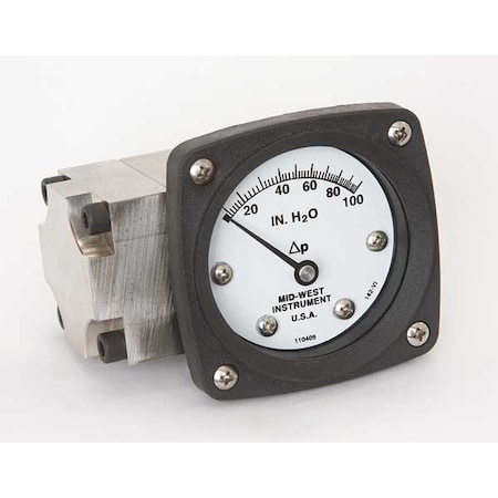 Pressure Gauge,0 To 100 In H2O