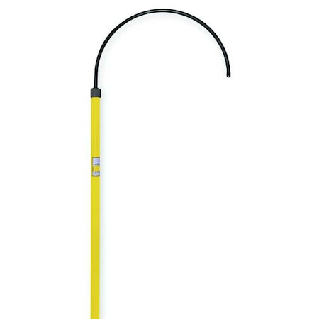 Rescue Hook, 6 Ft, Yellow, Fiberglass With Aluminum Bronze Alloy Head