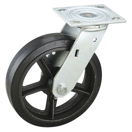 Swivel NSF-Listed Plate Caster,600 Lb.,75 Shore A