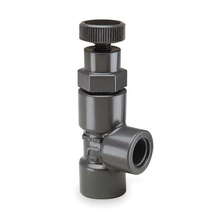 Globe Valve, Angle, 1-1/2, PVC/FPM, Threaded