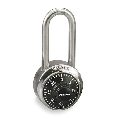 Combination Padlock,Front,Black/Silver