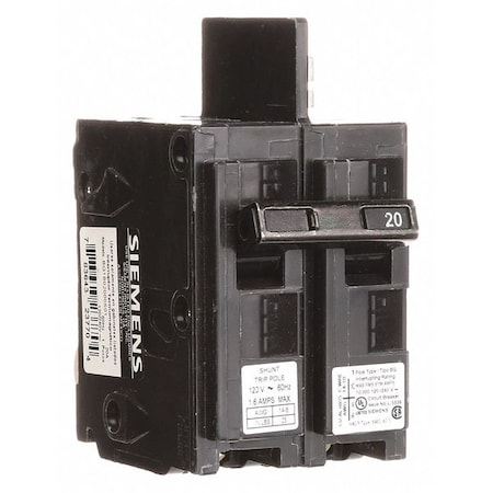 Miniature Circuit Breaker, 20 A, 120V AC, 1 Pole, Bolt On Mounting Style, BQ Series