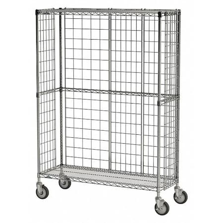 Wire Cart 3-Sided,24 In. W,48 In. L