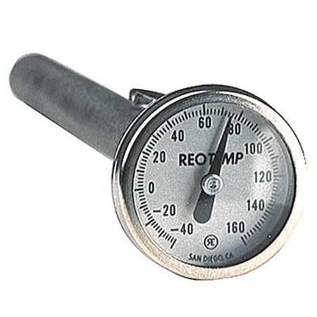 2 Stem Analog Dial Pocket Thermometer, -40 Degrees To 160 Degrees F