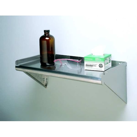 Stainless Steel Wall Shelf, 11-1/8D X 60W X 9-1/2H, Silver