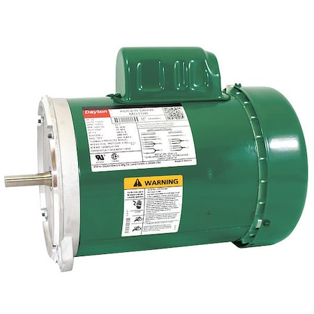 Auger Drive Motor, Capacitor-Start, 3/4 HP, 115/230V AC, 1,725 Nameplate RPM, 56YZ Frame