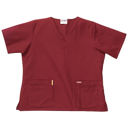 Scrub Shirt,2XL,Wine,Womens