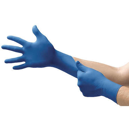 Exam Gloves, Nitrile, Powder Free, Blue, M, 100 PK