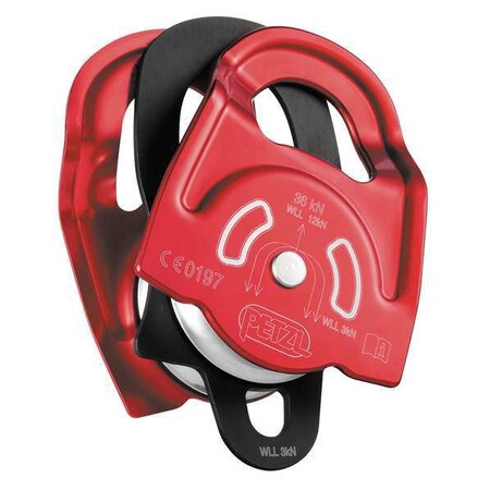 Prusik Twin Pulley,8100 Lbs,Red/Black