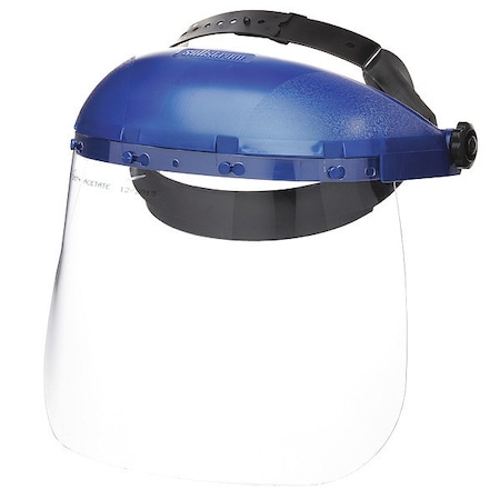FACESHIELD RATCHET BLUE CLEAR LENS 8 IN