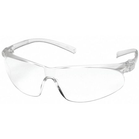 Safety Glasses, Wraparound Clear Polycarbonate Lens, Scratch-Resistant