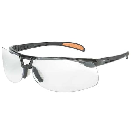 Safety Glasses, Wraparound Clear Polycarbonate Lens, Scratch-Resistant