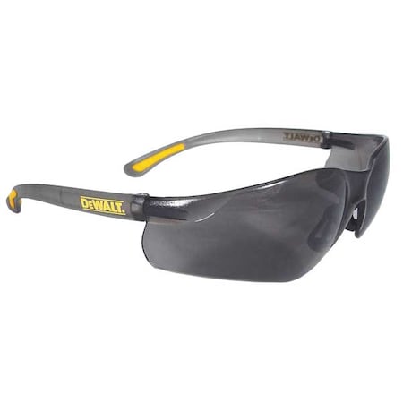Safety Glasses, Wraparound Smoke Polycarbonate Lens, Scratch-Resistant